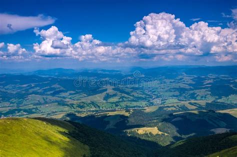 Background Landscape With Ukrainian Carpathian Mountains In The