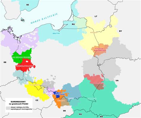 Mapa polskich Euroregionów Stowarzyszenie Samorządów Euroregion Roztocze