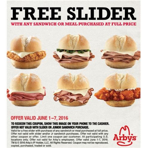 Arby's FREE Slider with Purchase! | Save A Lot Mom | kdhnews.com