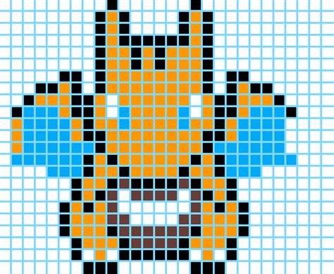 Charmander Pixel Art Grid