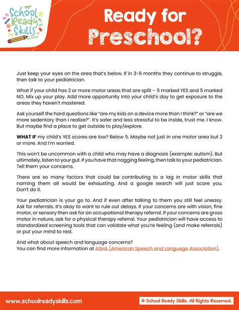 Ready for Preschool? – School Ready Skills