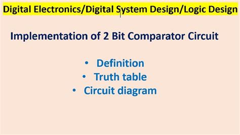 2 Two Bit Comparator Youtube