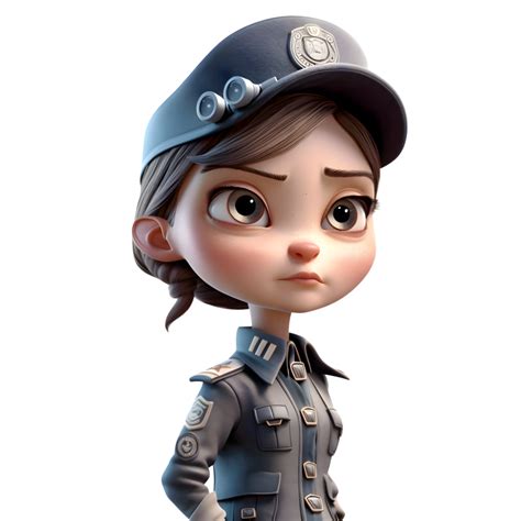 3d Cartoon Girl Police Officer Png Transparent Background 22484572 Png