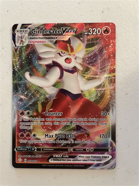 Cinderace Vmax 019 072 Shining Fates NM Ultra Rare Full Art Pokemon