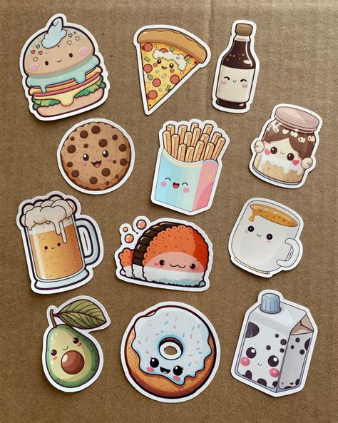 Cute Kawaii Food Stickers Etsy