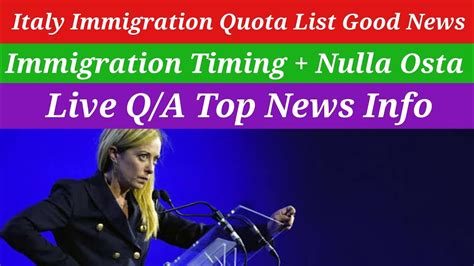 New Italy Govt Immigration Quota List Good News Timing Nulla Osta