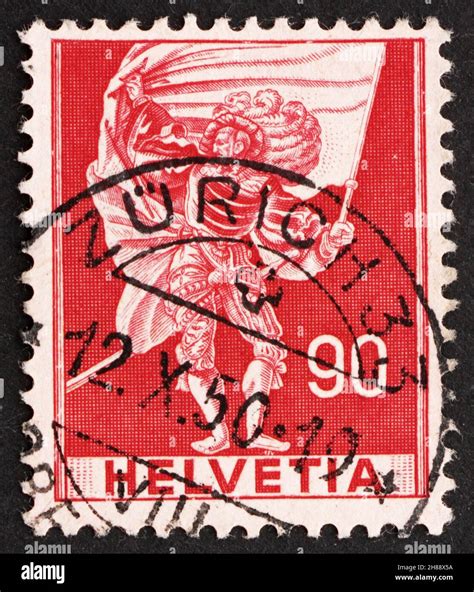 Switzerland Circa A Stamp Printed In The Switzerland Shows