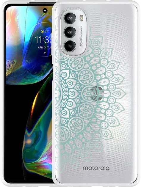 Motorola Moto G82 Hoesje Turqoise Mandala Designed By Cazy Bol