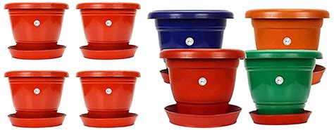 Kraft Seeds 8 Inch Garden Balcony Flowering Planter With Bottom Plate