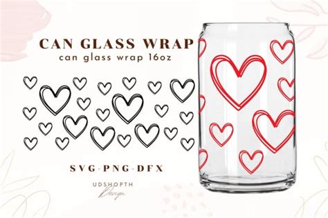 Valentine Hearts Glass Cup Svg Valentines Glass Coffee Cup Etsy