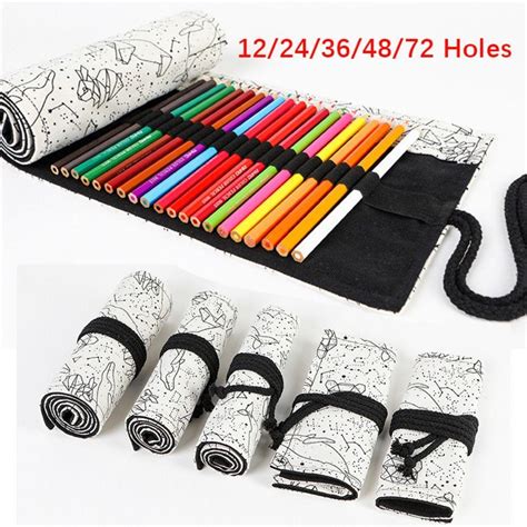 Constellation Printing Pen Bag Holes Roll Up Pouch Thick