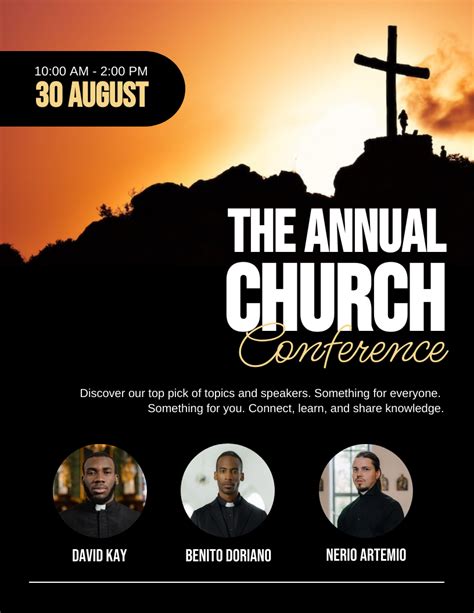 Black The Annual Church Conference Flyer Template Venngage