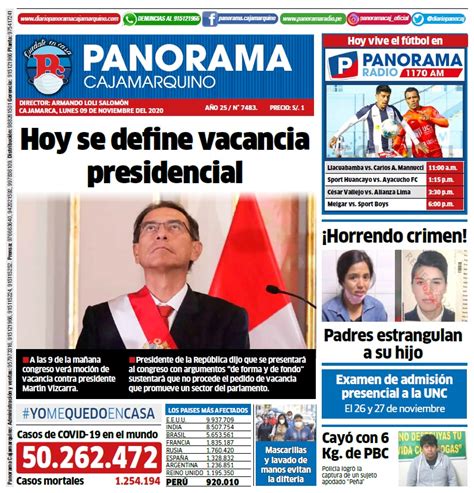 Diario Panorama Cajamarquino lunes 09-11-2020 - El portal de los líderes de opinión