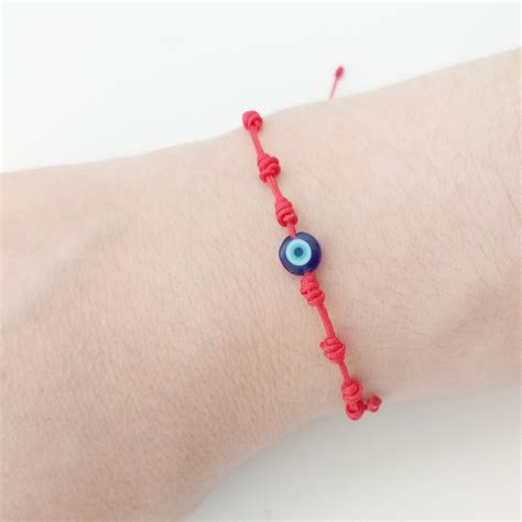 Pulsera Roja Protectora Nudos Y Ojo Turco Protective Red Etsy