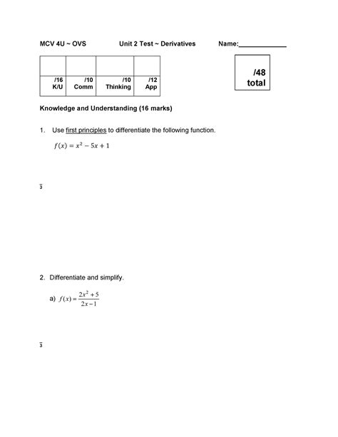 Mcv U Unit Test B Derivatives Mcv U Ovs Unit Test