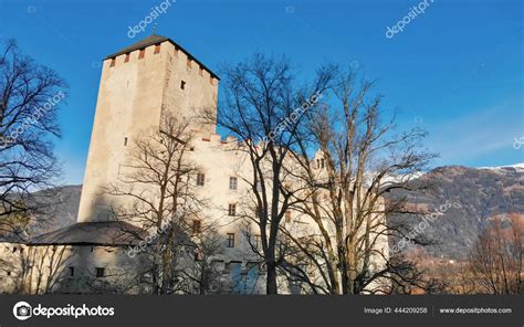 Lienz Castle Winter Season Seen Drone Viewpoint Austria – Stock ...