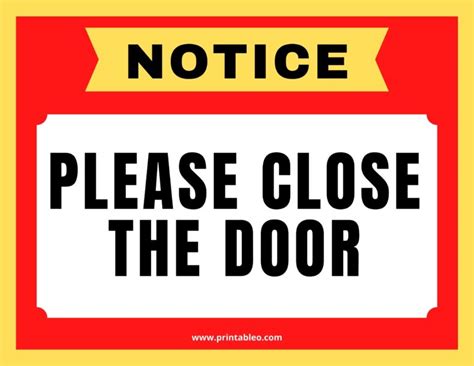 50+ Printable Please Close Door Sign - Printableo.Com