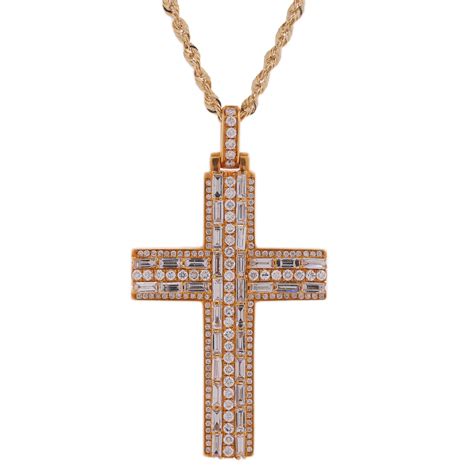 10k Gold 450ct Baguette Diamonds Custom Solid Mens Pendant King Johnny Johnnys Custom Jewelry