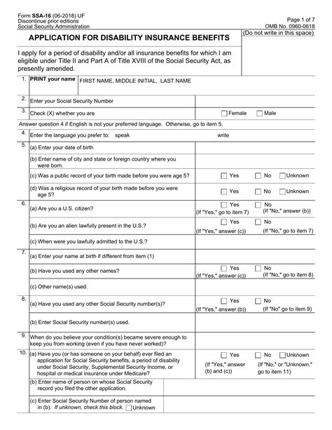 Social Security Pdf Forms Fillable And Printable