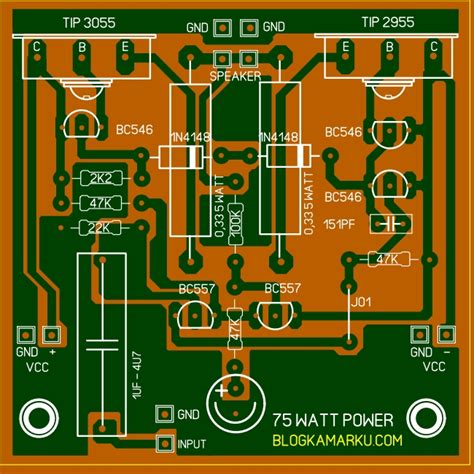 Power Amplifier Transistor 75 Watt PCB Layout Imagens