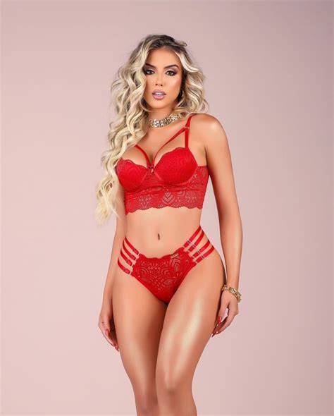 Conjunto Lingerie Renda Luxo Vermelha Atacado 44 Goiânia