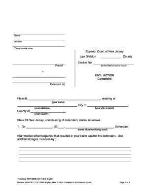 Nj complaint how - Fill Out and Sign Printable PDF Template | SignNow