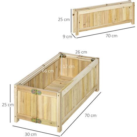 Outsunny Jardinera De Madera Plegable Arriate De Jard N Con Patas