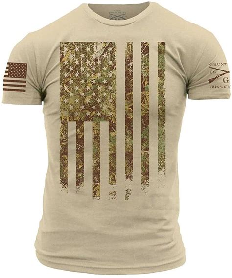 Grunt Style Outdoors Camo Flag Mens T Shirt Color