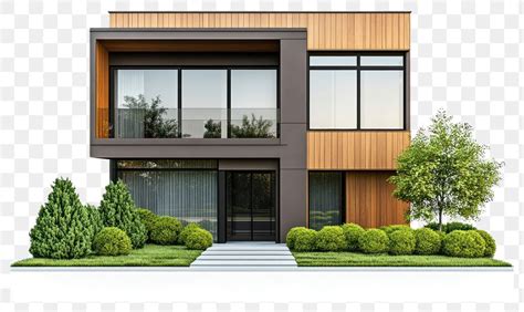 png modern house lush greenery  png rawpixel