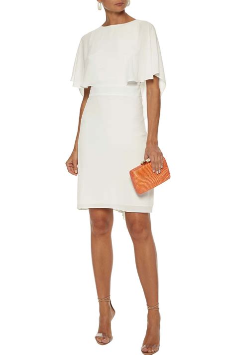 Halston Heritage Cape Effect Washed Crepe Mini Dress The Outnet