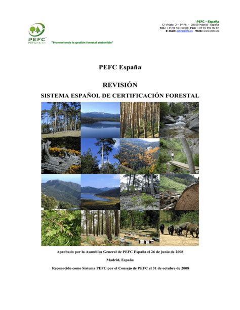 Sistema Espa Ol De Certificaci N Forestal Pefc