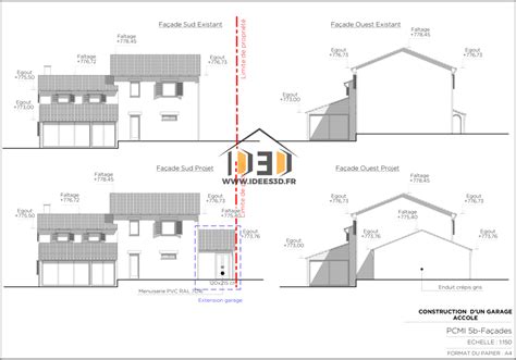 Plan de façade et toiture PCMI 05 ou DP4 par architecte en ligne