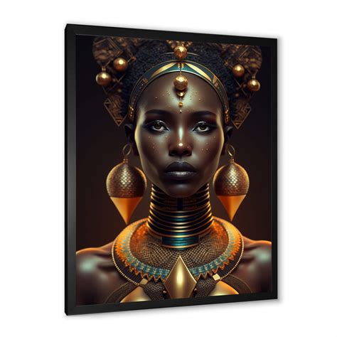 Designart African American Queen With Traditional Jewelry V African American Woman Framed