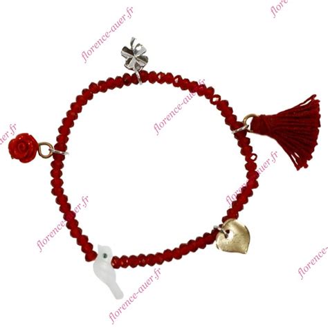 Bracelet Rouge Lastique Amour Chance Porte Bonheur Affection Paix