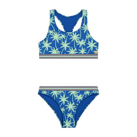 Girls Bikini Vacation Palm Blue Nikivibes