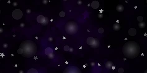 Dark Purple vector background with circles, stars. 1931389 Vector Art ...