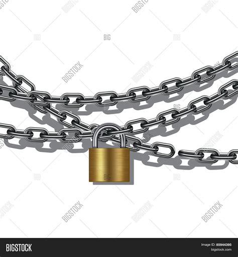 Padlock Chain Vector & Photo (Free Trial) | Bigstock