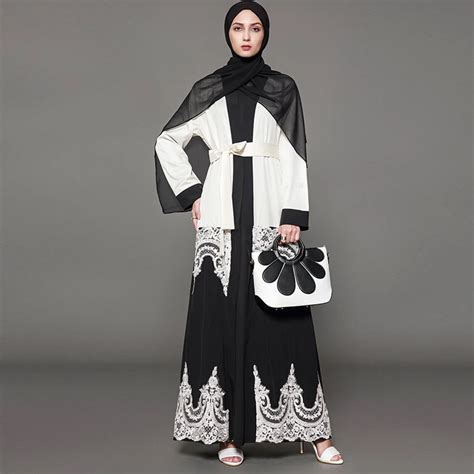 Aliexpress Buy Plus Size White Black Abaya Kimonos Musulmane