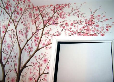 Cherry Blossom Mural Japanese Tree Wall Seattle Tree Mural Blossom