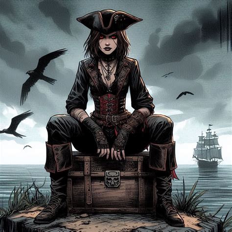 pirate vampire pirate witch art black cat  pirate hat pirate rpg