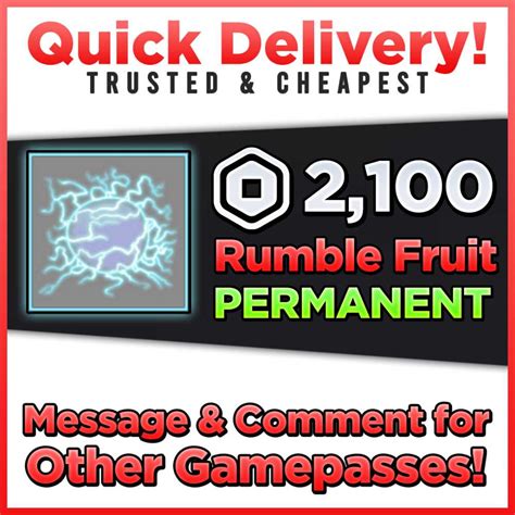 ⭐️ Rumble Fruit Permanent Blox Fruits ⭐️ 100 Safe Quickest