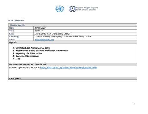 Document Ukraine Situation Moldova Psea Network Meeting Minute