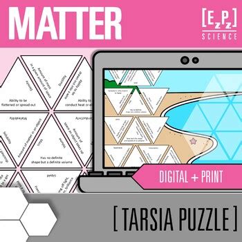 Matter Vocabulary Activity Digital And Print Science Tarsia Puzzles