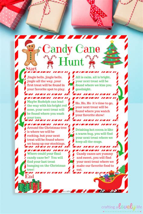 Free Printable Candy Cane Hunt Game