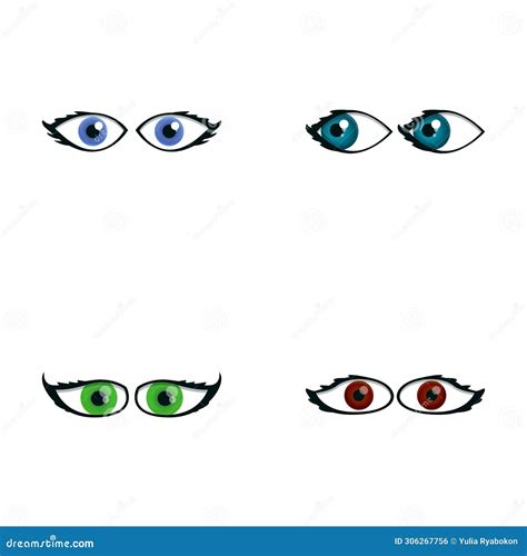 Cartoon Eye Icons Set Cartoon Vector Cute Eye Expressing Different