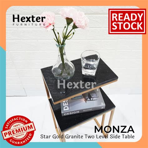 MONZA Meja Marmer Side Table Nakas Granit Besi Bedside Table Sofa