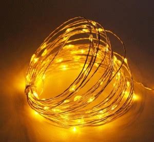 SANCTUM Copper String 200 LEDs 20 M Gold Yellow Steady Water Drop Rice