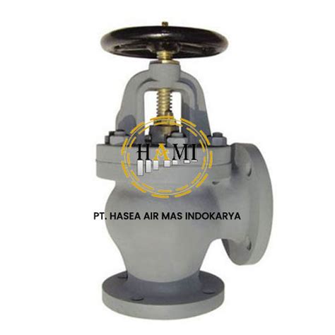 Angle Globe Valve Cast Iron Jis 5k 16k 50a 200a Pt Hasea Air Mas Indokarya