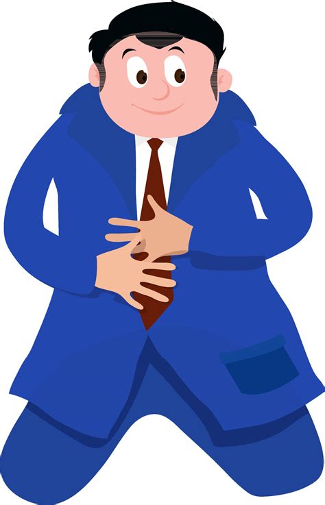 Character Of A Smiling Man Wearing Blue Suit Vector Art At