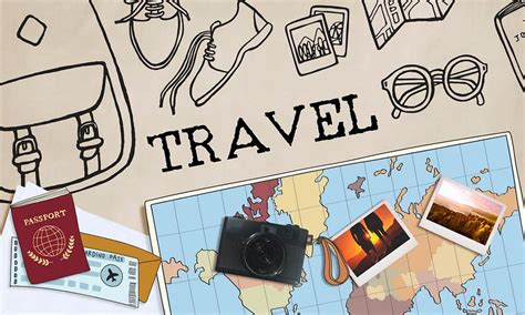 travel doodle icons illustration  vector